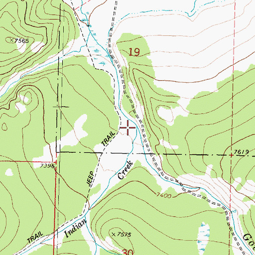 Topographic Map of Indian Creek, MT