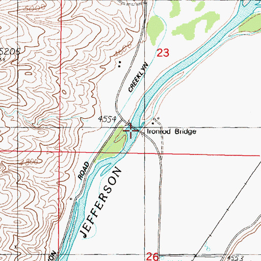 Topographic Map of Ironrod Bridge, MT