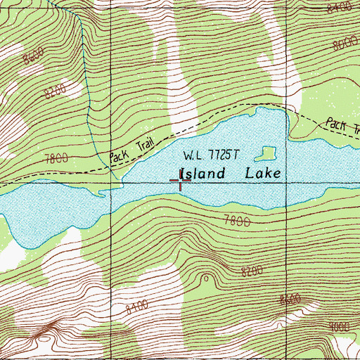 Topographic Map of Island Lake, MT