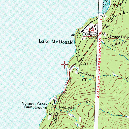 Topographic Map of Jackson Creek, MT