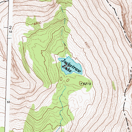 Topographic Map of Jackstraw Lake, MT