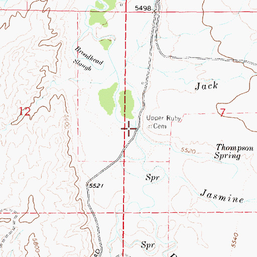 Topographic Map of Jasmine Creek, MT
