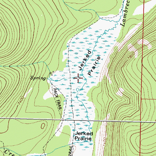 Topographic Map of Jerked Prairie, MT