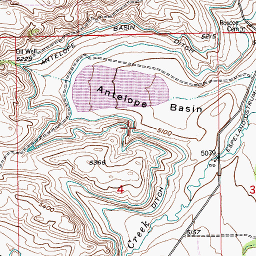 Topographic Map of John George Ditch, MT