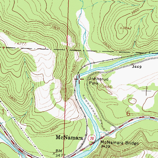 Topographic Map of Johnsrud Park, MT