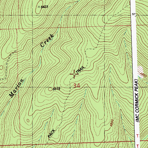 Topographic Map of Josephine Creek Trail, MT