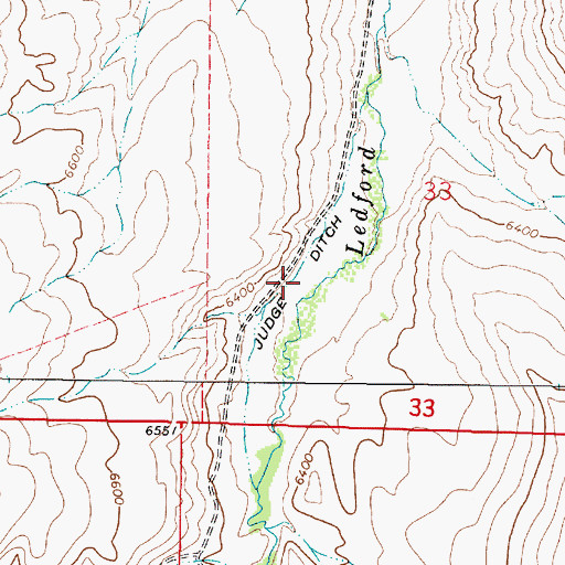 Topographic Map of Judge Ditch, MT