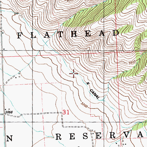 Topographic Map of K Canal, MT