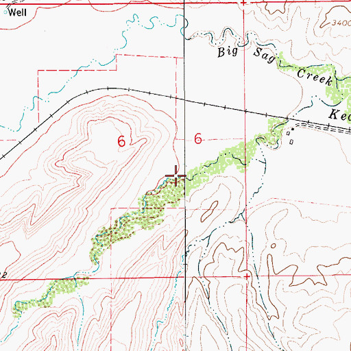 Topographic Map of Keaster Creek, MT