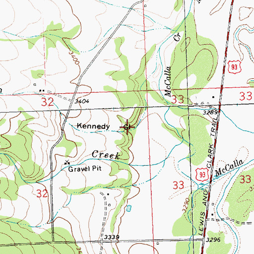 Topographic Map of Kennedy Gulch, MT