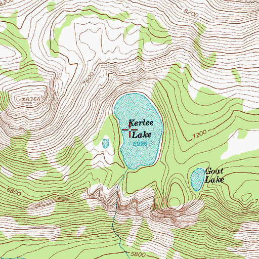 Topographic Map of Kerlee Lake, MT