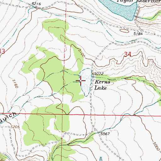 Topographic Map of Kerns Lake, MT