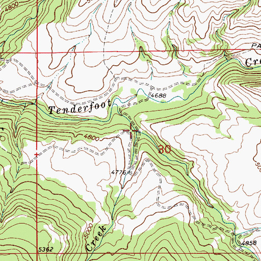 Topographic Map of Mongar Creek, MT