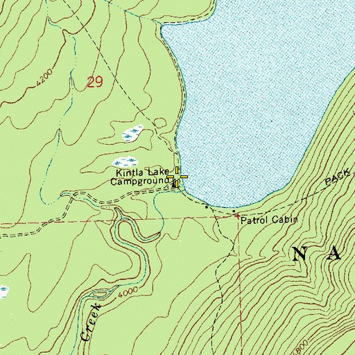 Topographic Map of Kintla Lake Campground, MT
