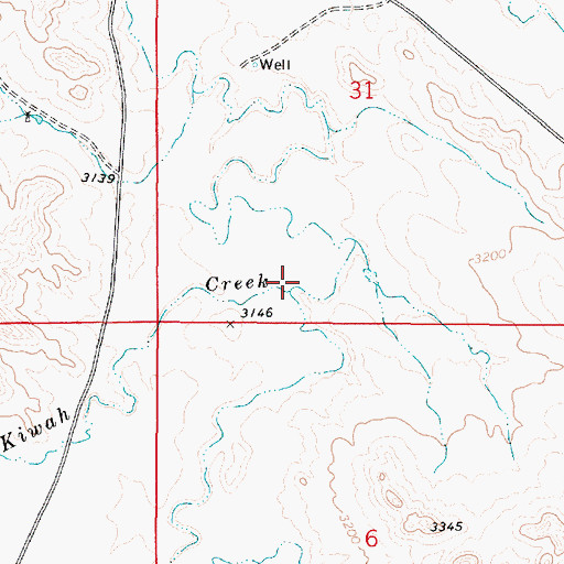 Topographic Map of Kiwah Creek, MT