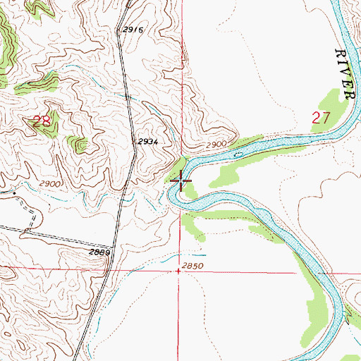 Topographic Map of Lay Creek, MT