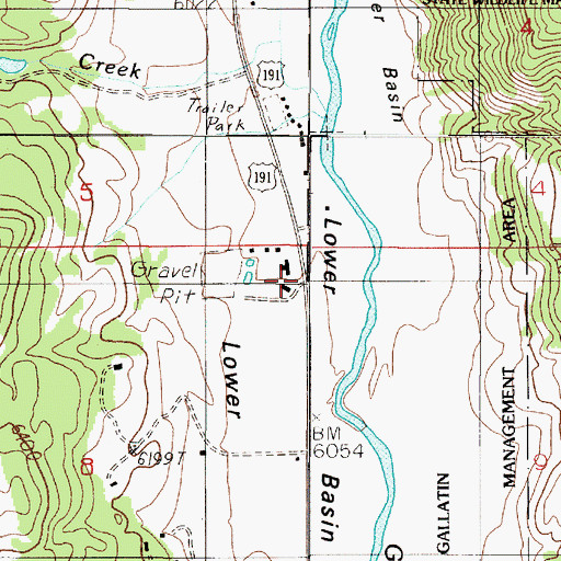 Topographic Map of Lazy T 4 Ranch, MT