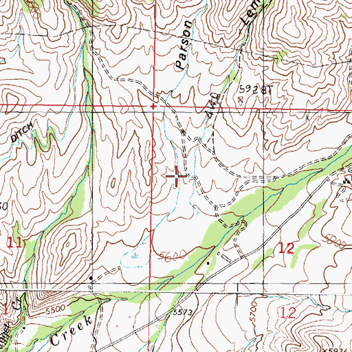 Topographic Map of Lemon Gulch, MT