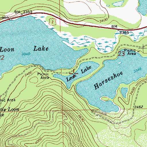 Topographic Map of Leon Lake, MT