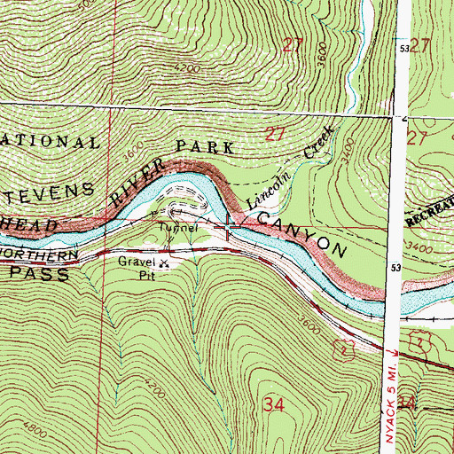 Topographic Map of Lincoln Creek, MT
