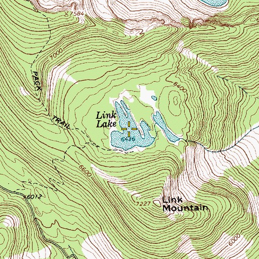 Topographic Map of Link Lake, MT