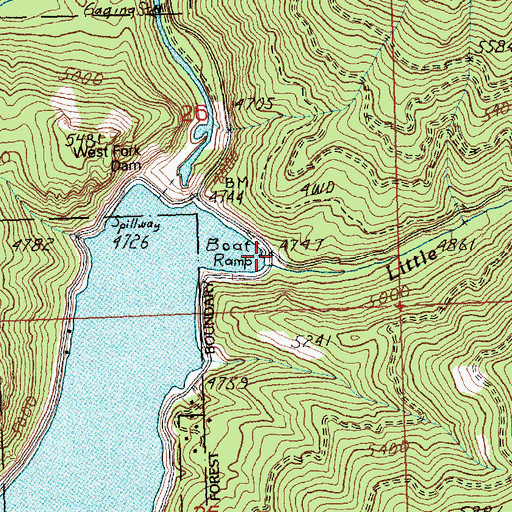 Topographic Map of Little Boulder Creek, MT