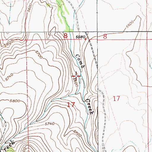 Topographic Map of Little Cottonwood Creek, MT
