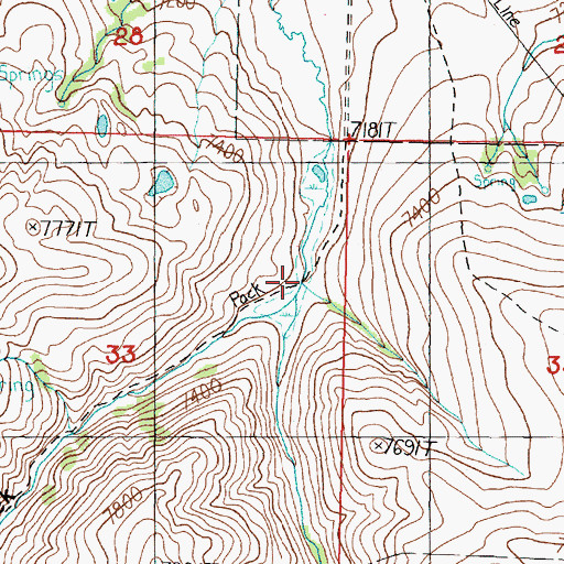 Topographic Map of Little Deadman Creek, MT