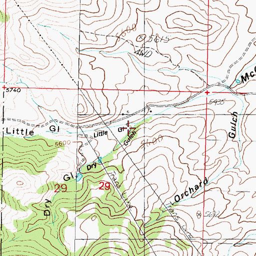 Topographic Map of Little Gulch, MT