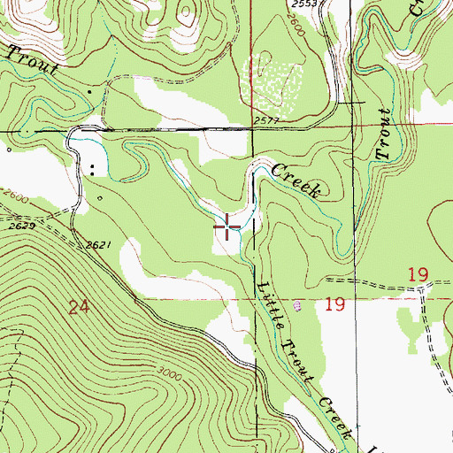 Topographic Map of Little Trout Creek, MT