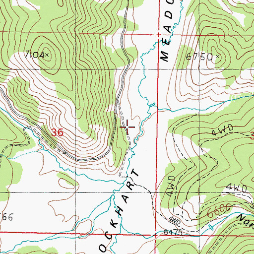 Topographic Map of Lockhart Meadows, MT