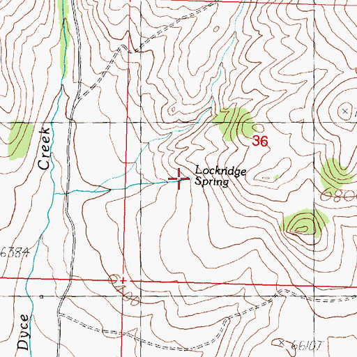 Topographic Map of Lockridge Spring, MT