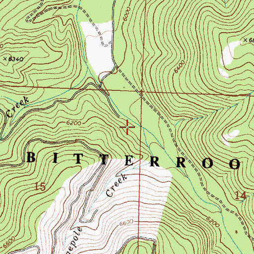 Topographic Map of Lodgepole Creek, MT