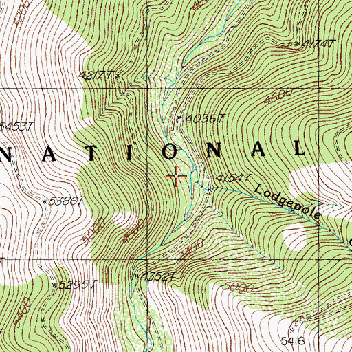 Topographic Map of Lodgepole Creek, MT