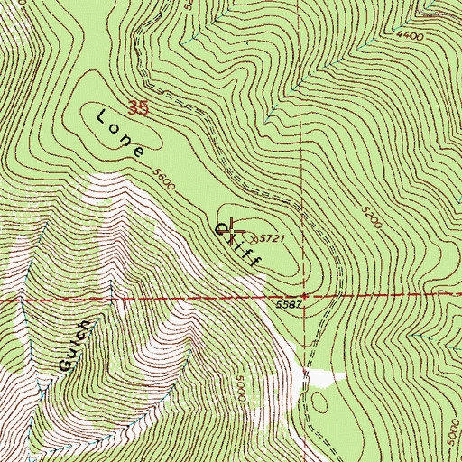 Topographic Map of Lone Cliff, MT