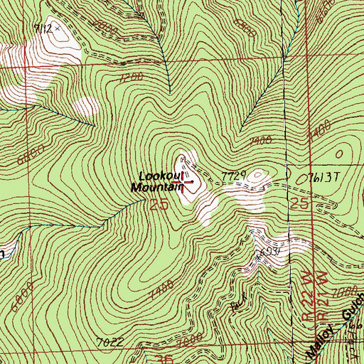 Topographic Map of Lookout Mountain, MT