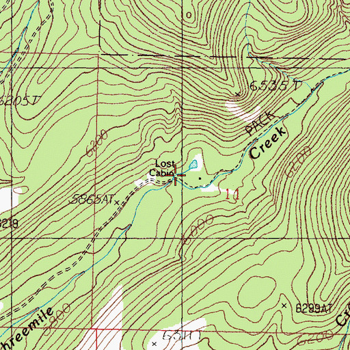 Topographic Map of Lost Cabin, MT