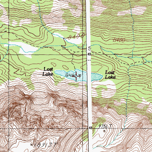 Topographic Map of Lost Lake, MT