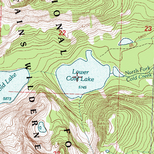 Topographic Map of Lower Cold Lake, MT