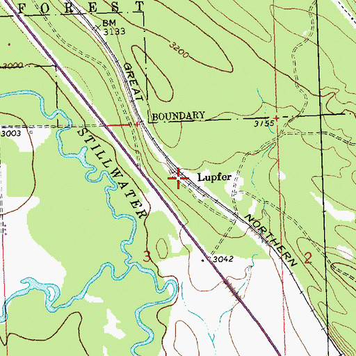 Topographic Map of Lupfer, MT