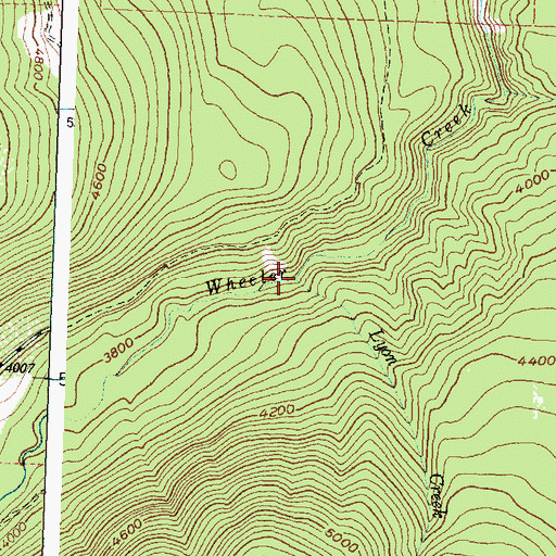 Topographic Map of Lyon Creek, MT