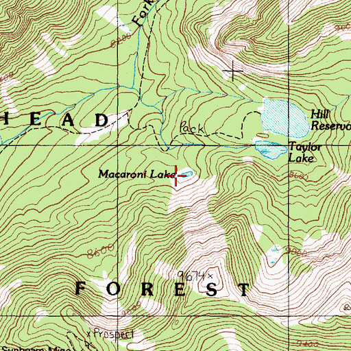 Topographic Map of Macaroni Lake, MT