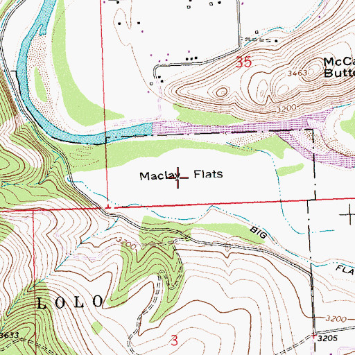 Topographic Map of Maclay Flats, MT