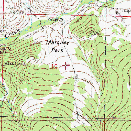 Topographic Map of Maloney Park, MT