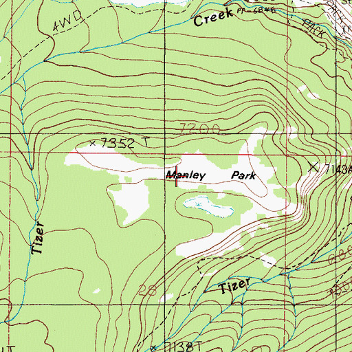 Topographic Map of Manley Park, MT