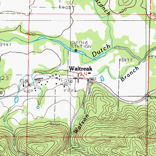 Topographic Map of Waltreak, AR