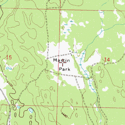 Topographic Map of Martin Park, MT