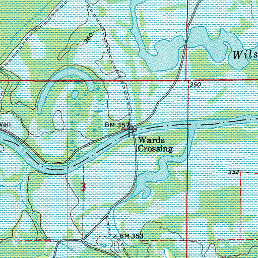 Topographic Map of Wards Crossing, AR