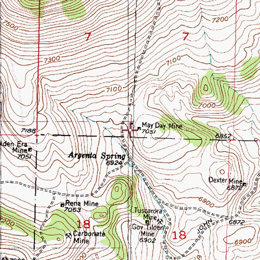 Topographic Map of May Day Mine, MT