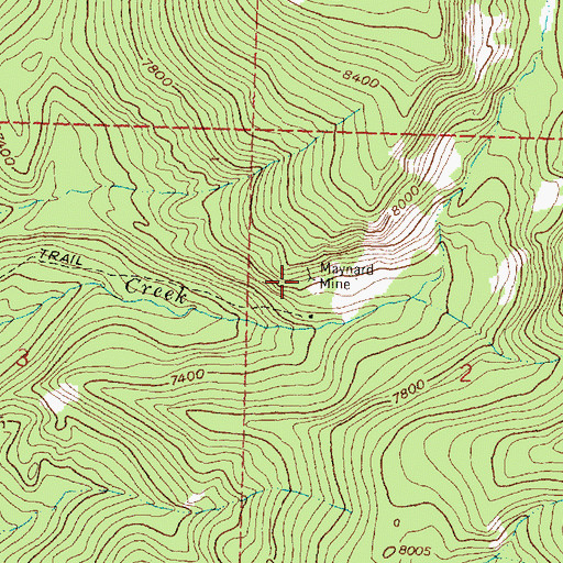 Topographic Map of Maynard Mine, MT